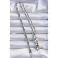 VeraGlobe Buğz Acil Durum Düdüğü 316L Çelik Kararma Yapmaz Yüksek Desibel Kolye Unisex - Buğz