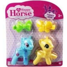 Ergün Collection L-34-10 - Pony 2 Li Figür Set Tokalı Kartela Mavi