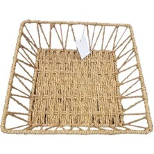 VeraGlobe Buğz Doğal Örgü Kare Sepet