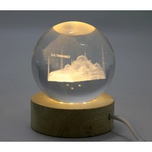VeraGlobe Buğz 3D Istanbul Temalı Kristal Cam Küre LED Lamba Model 1