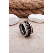 Sümer Telkari Tasarım Elişi Taşlı Gümüş Kadın Alyans 37