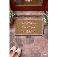 Uygur Home Çiçekli Desenli Coco Görünümlü Kapı Önü ve Iç Mekan Paspası