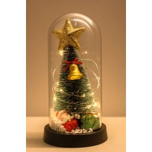 VeraGlobe Buğz Yılbaşı Temalı Işıklı Dekoratif Cam Fanus - Model 6