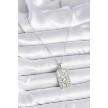 VeraGlobe Buğz 316L Çelik Gümüş Renk Zincir Oğlak Burcu Zirkon Taşlı Kadın Kolye - Buğz