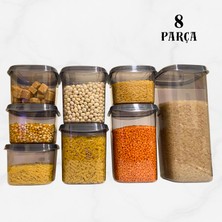 Vizka 8'li Kare Erzak Saklama Kabı Seti , Sert Kapaklı Düzenleme Kutusu