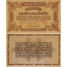 Banknoting Macaristan 10.000 Adopengö 1946 Çok Temiz+