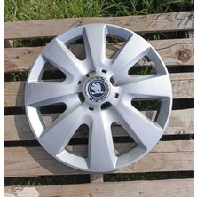 Yk Skoda Favorit / Rapid / Fabia / Octavia / Superb 15 Inç Uyumlu Jant Kapağı 4'lü Takım Amblem Hediyeli
