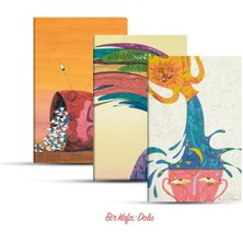 Lisinya Üçlü Çizgisiz Defter Seti Bir Kafa Dolu