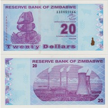 Banknoting Zimbabve 20 Dolar 2009 Çil.
