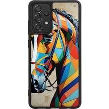 BG AKSESUAR Samsung Galaxy A72 Uyumlu At Horse Tasarımlı Glossy Premium Kılıf