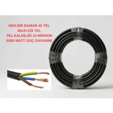 İNWATT 2 Metre Kaynak Makinesi,elektrikli Araç, Klima, Isıtıcı Elektrik Uzatma Ara Kablosu 3x2.5 Siyah
