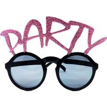 LTG Nova Party Yazılı Simli Pembe Renk Parti Gözlüğü 15X7 cm
