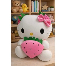 Vuhhuu Hello Kitty Çilek Temal 50 cm Büyük Boy Sevimli Peluş Oyuncak
