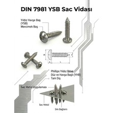Cıvata Deposu Dın 7981 Ysb Sac Vidası 3.9X19 100 Adet