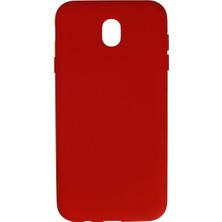 Epilons Samsung Galaxy J7 Pro / J730 Kılıf Nano Içi Kadife Silikon - Kırmızı