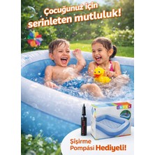Intex 57403 Yumuşak Şişme Tabanlı Dikdörtgen Bebek Havuzu 166X100X28 cm + Mini El Pompası Seti