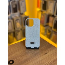 Avcı Teknoloji Market iPhone 16 Pro Max Uyumlu Taşlı Simli Silikon Telefon Kılıfı