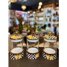 Miss Betty Lemon 3'lü Porselen Cam Düz Kavanoz