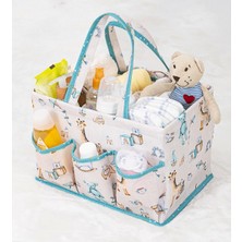 Baby Kullanımı Kolay Desenli Taşınabilir Bakım Çantası (Yeşil) ( Lisinya )
