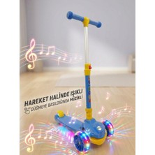 Farbu Oyuncak Müzikli, Işıklı 4 Kademe Boy Ayarlanabilir Çocuk Scooter 100 kg Taşıma Kapasiteli