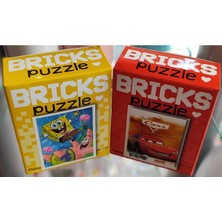 Ada Çanta Kırtasiye 2 Adet Bricks Mini Puzzle Yap Boz (15CM*10CM / 100PARÇA) (Arabalar/sünger Bob) AD232309