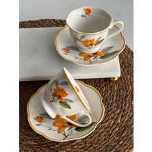 Rossev Porselen Türk Kahve Fincanı 2 Kişilik  Ofelya Sarı