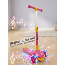 Farbu Oyuncak Müzikli, Işıklı 4 Kademe Boy Ayarlanabilir Çocuk Scooter 100 kg Taşıma Kapasiteli