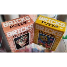 Ada Çanta Kırtasiye 2 Adet Bricks Mini Puzzle Yap Boz (15CM*10CM / 100PARÇA) (Çiçek/sünger Bob) AD232305