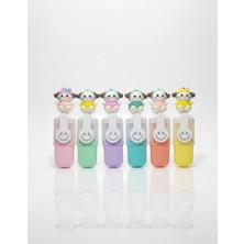 Gökyüzü Işığı Sevimli Figür Başlıklı Mini Fosforlu Keçeli Kalem-6lı SET-FOSFOR07