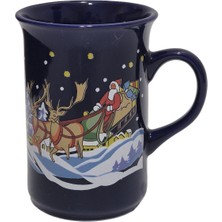Hasyılmaz Vintage Noel Baba ve Geyik Temalı Porselen Kupa 10,5cm 002