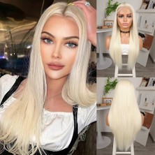 Ergün Collection Fiber Sen Platin Düz Tül Peruk