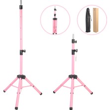 Ergün Collection Kuaför Eğitim Mankeni Için Metal Tripod / Pembe + Taşıma Çantası