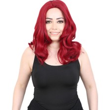 Ergün Collection Kahkülsüz Fiber Sen Orta Boy Dalgalı Peruk / Kızıl
