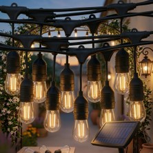 N&D Lighting Güneş Enerjili Solar 10 Adet S14 LED Ampullü 10 Metre LED Işık Seti