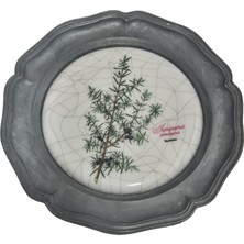 Hasyılmaz Vintage Zınn Çerçeveli Dekoratif Ardıç Dalı Temalı Duvar Tabağı 10CM 004