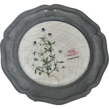 Hasyılmaz Vintage Zınn Çerçeveli Dekoratif 3 Renkli Menekşetemalı Duvar Tabağı 10CM 008