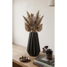 Geometrik Modern Dekoratif Vazo – Siyah Vazo - Ev ve Ofis Dekoru