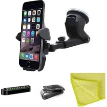 Nuvvo (V9) Vantuzlu Telefon Tutucu,araç Park Telefon Numaratörü, Gözlük Tutucu,temizlik Bezi