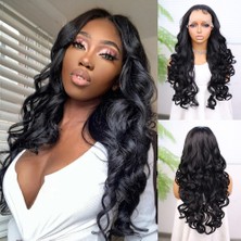 Ergün Collection Siyah Bebek Lı Fiber Sen Yoğun Dalgalı Tül Peruk