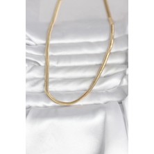 VeraGlobe Buğz cm 14K Gold Renk Yassı Yılan Zincir Model 45 cm Kadın Kolye - Buğz