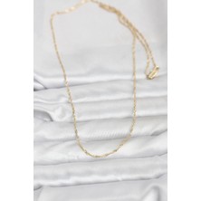 VeraGlobe Buğz cm 14K Gold Renk Burgu Model 60 cm Kadın Kolye - Buğz