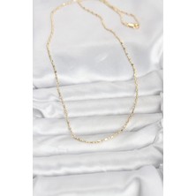 VeraGlobe Buğz cm 14K Gold Renk Zincirli 60 cm Kadın Kolye - Buğz