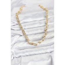 VeraGlobe Buğz Pirinç Gold Renk Tifani Model Kadın Kolye - Buğz