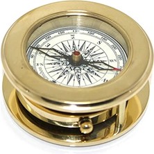 VeraGlobe Buğz Ahşap Kutulu Pirinç Mercekli Pusula Model 2