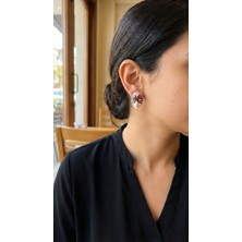 VeraGlobe Buğz Maske Model Pirinç Kadın Küpe - Buğz