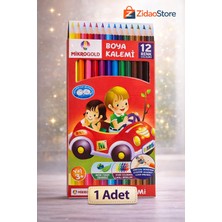 Emrah Gültekin 12'li Kuru Boya Kalemi Çocuklar Için 12 Renk Boya Kalemi Seti + Mini Oyuncak ve Şeker Hediyeli