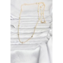 VeraGlobe Buğz cm 14K Gold Renk Top Zincir 60 cm Kadın Kolye - Buğz