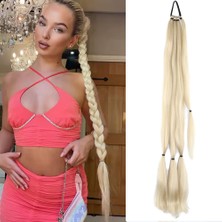 Ergün Collection Üçlü Örgü Tokalı At Kuyruğu / Platin