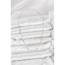 VeraGlobe Buğz cm 14K Gold Renk Minik Top Zincirli Kadın Kolye - Buğz