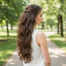 Ergün Collection Fiber Sen Dalgalı 8 Parça Çıt Çıt / Kahve Karamel